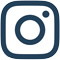 Instagramlogo met de kleur blauw.